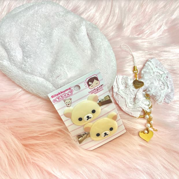 히메갸루 라떼갸루 파우치 세트 코리락 헤어핀 리본키링