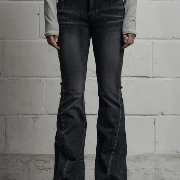 시너진 슬럽 캣워싱 데님 블랙 SLUB CAT WASHING DENIM