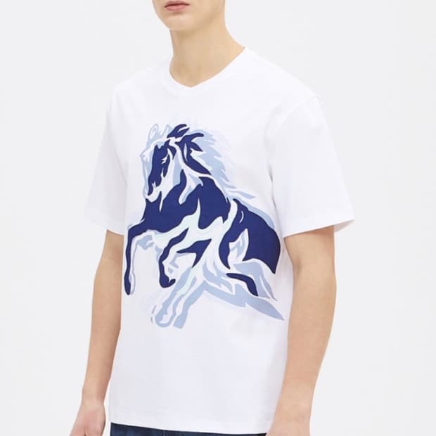 타임옴므 런닝 홀스 말 레이어드 패치 반팔티 95