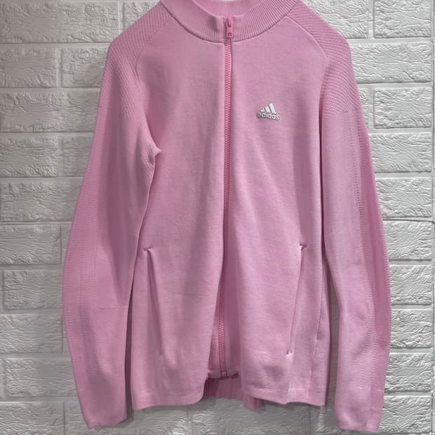 아디다스 골프니트집업XS (정가 198,000원) 골프웨어상의 핑크집업