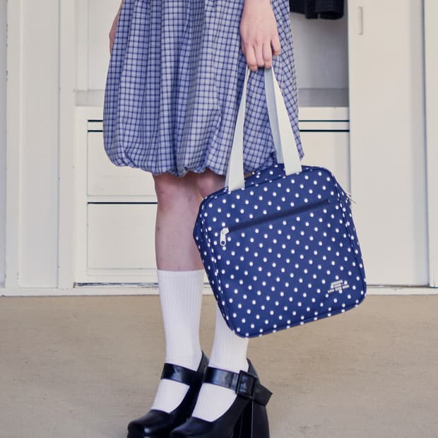 ffats box dot bag [navy]