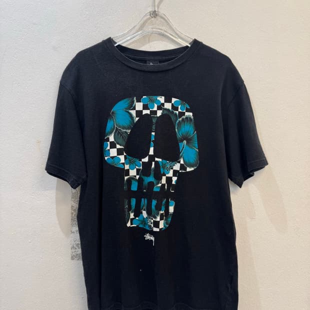 Stüssy skull flower black T-shirt 
