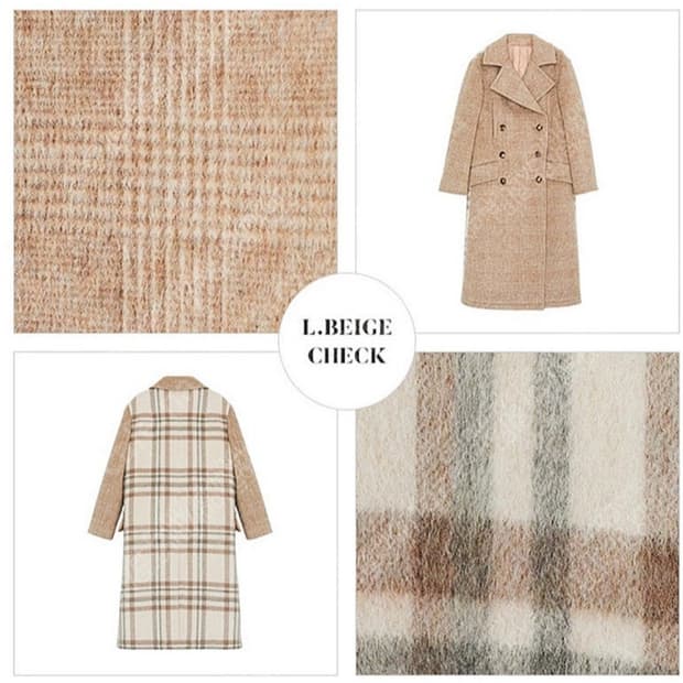 프론트로우x메종마레 오버핏 체크 코트