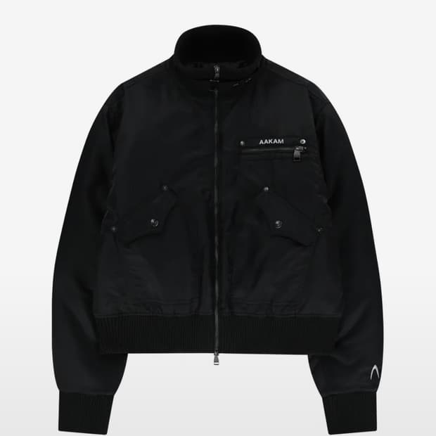 High-Neck Bomber Jacket (Black)