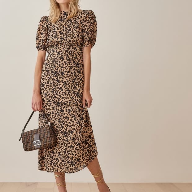 새상품 리포메이션 더스크 드레스 레오파드 블리츠 - 사이즈 02