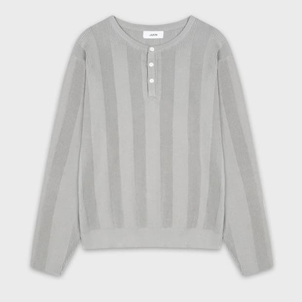 주앙옴므 헨리넥 리브드 니트 (라이트 그레이) / M