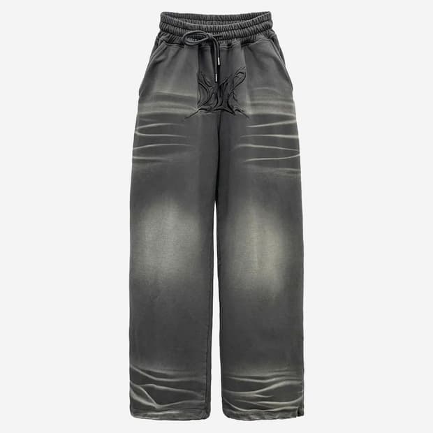 비엘알 BLR Embroidery Washed Pants