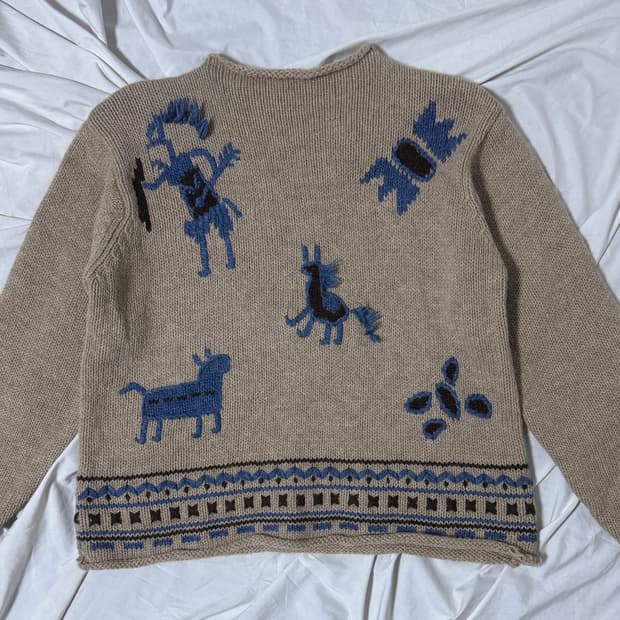 이세이미야케 하이 스포르팅 기어 자수 니트