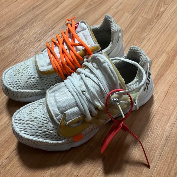 나이키 x 오프화이트 프레슈토 화이트 260