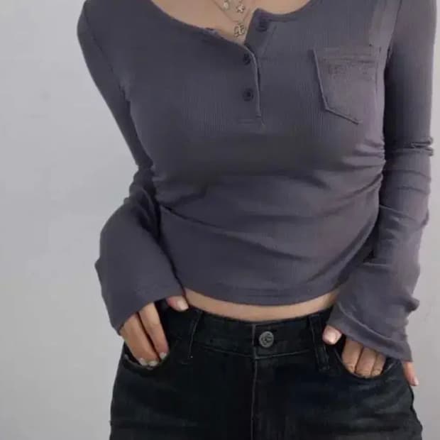 애즈온 pokky pocket tee 챠콜