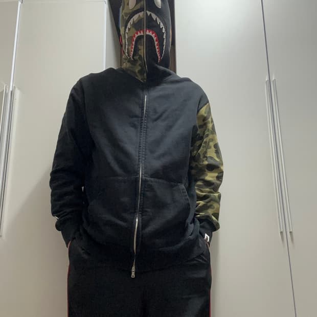 베이프 카모 샤크 후드집업
