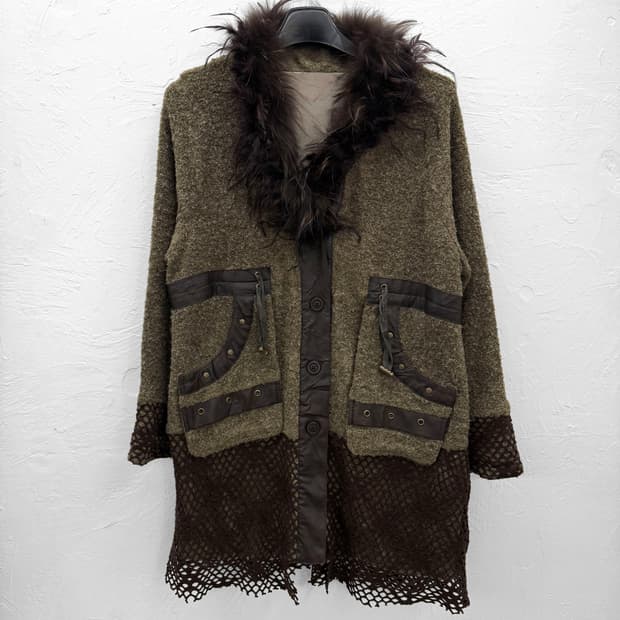 takuya 믹스드 코트 가디건