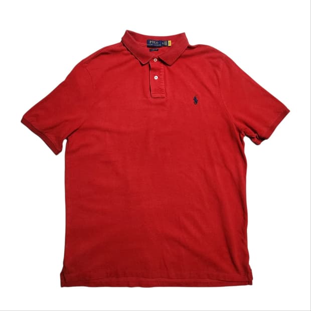 폴로 랄프로렌 클래식 핏 레드 폴로 셔츠 반팔티 (XL)