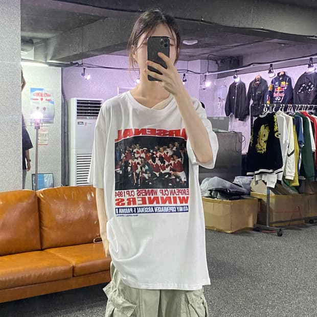 빈티지 아스날 프린팅 반팔티 B2272