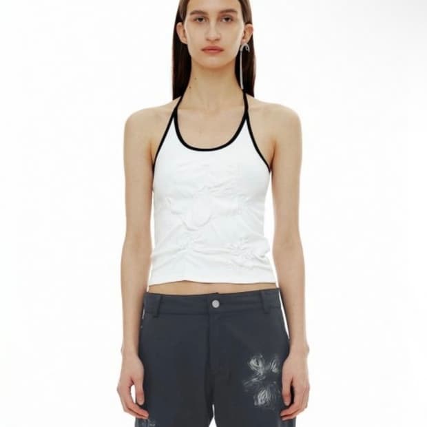 cerric flower halter neck top