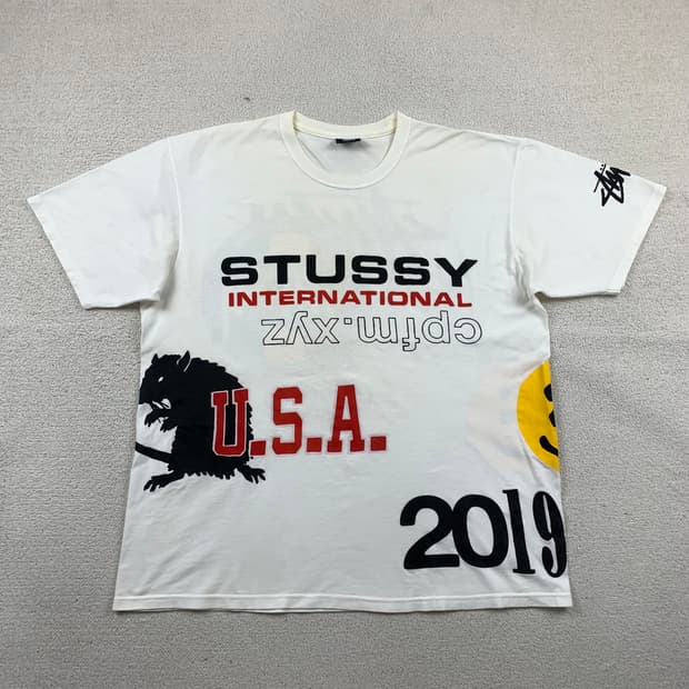 스투시 x CPFM USA 2019 한정판 티셔츠 화이트
