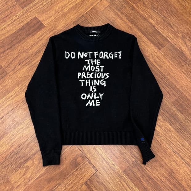 95~100 CHARM'S 참스 레터링 블랙 니트