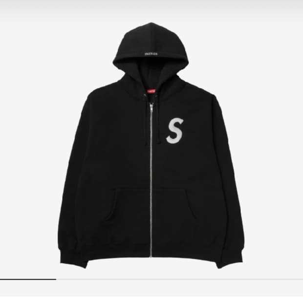 슈프림 S로고 후드 집업 블랙 24FW XL사이즈