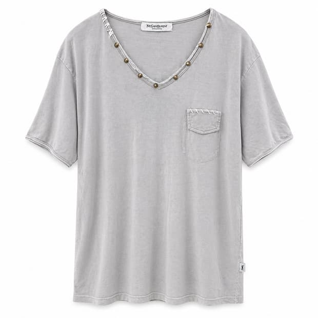 입생로랑 그레이 포켓 반팔 티셔츠 XL