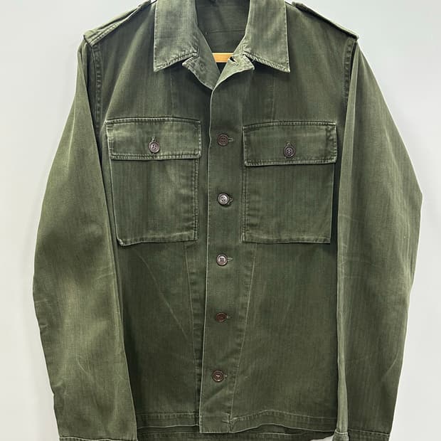 50s-70s 네덜란드군(Dutch army) HBT 유틸리티 셔츠 자켓