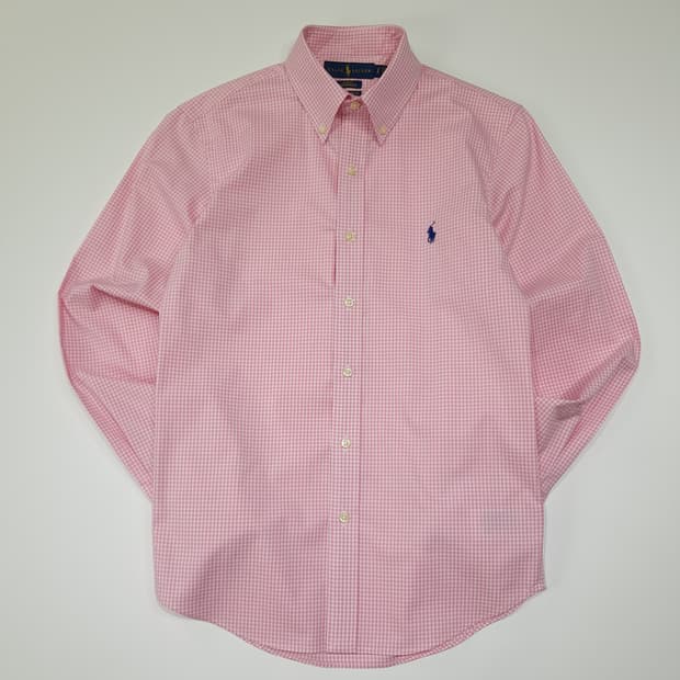 CL802 S 폴로 핑크 마이크로 체크 셔츠 남방