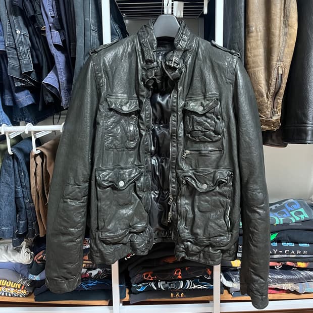 Neil Barrett Leather Padded Jacket