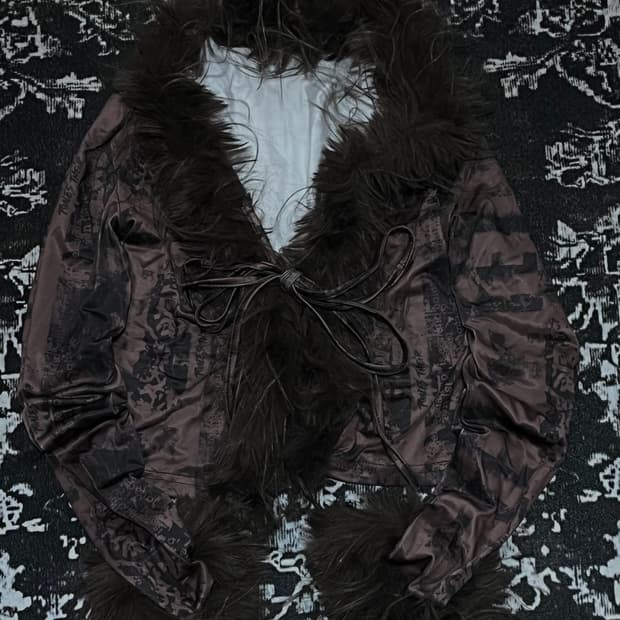 y2k fur-trim jacket