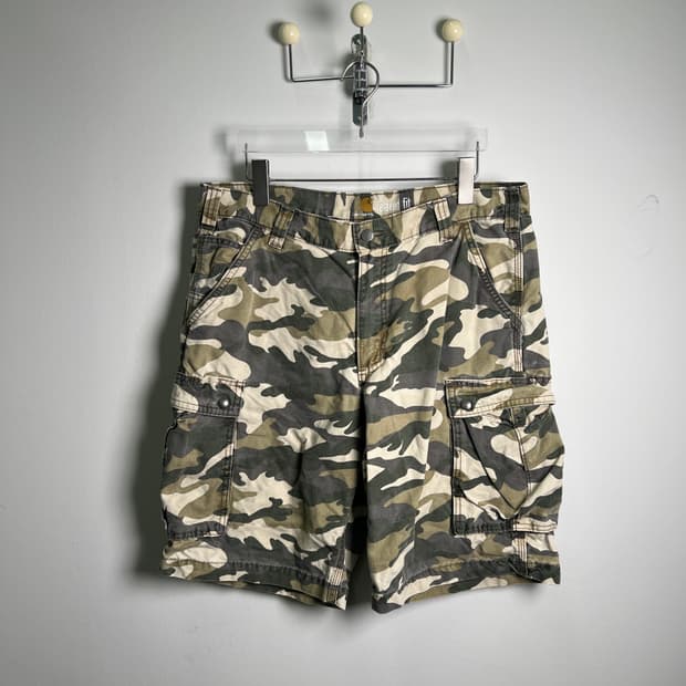 Carhartt 칼하트 빈티지 카모플라쥬 카고 반바지 36