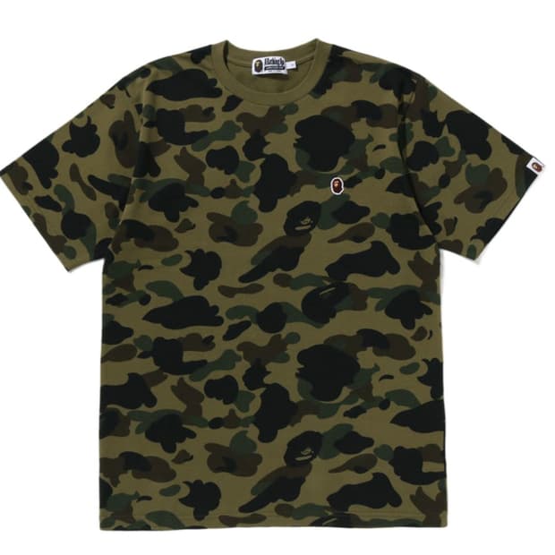 베이프 퍼스트 카모 원 포인트 티셔츠 그린 반팔