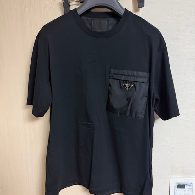 프라다 리나일론 저지 티셔츠 블랙 XXL