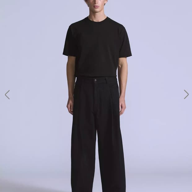 리바이스 블루탭 와이드레그 플리츠 크롭 진