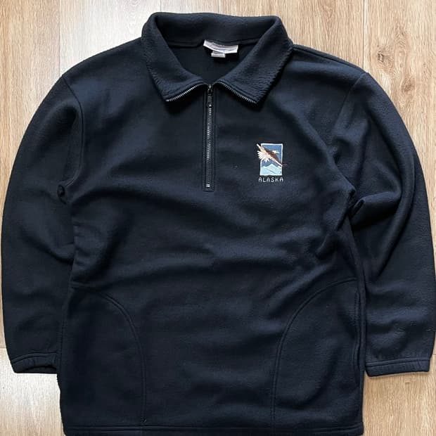 택포) 90s Made USA 1/4 쿼터집 하프집 빈티지 후리스