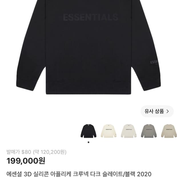 에센셜 3D 실리콘 아플리케 크루넥 다크 슬레이트/블랙 