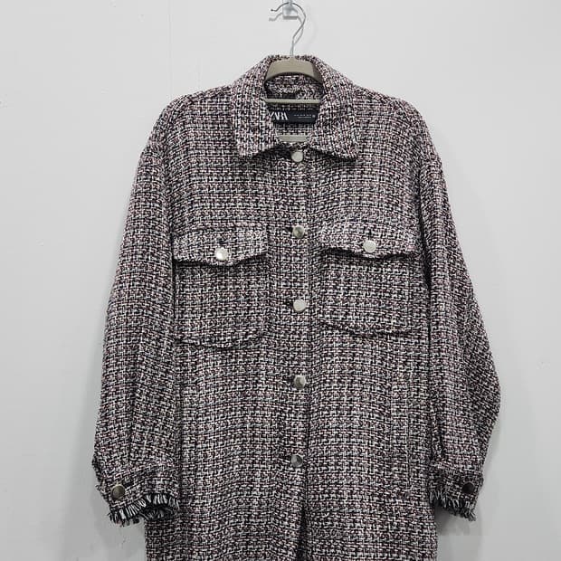 [S] 자라 ZARA  트위드 셔츠형 자켓 여성 S사이즈 오버핏