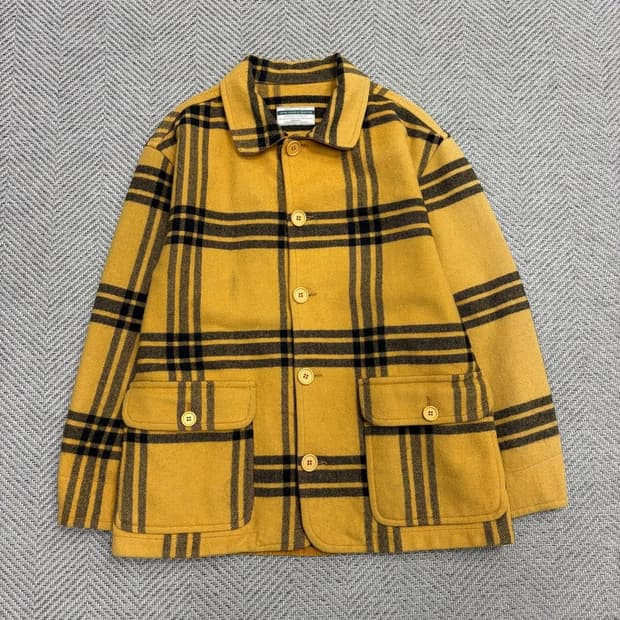 베네통 체크 모직 코트 v1641