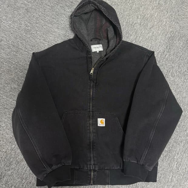 칼하트 WIP 메이틀랜드 데님 OG 액티브 자켓 블랙 스톤 워시드