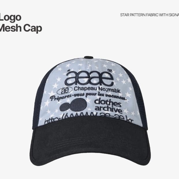 aeae 볼캡 모자 WEB LOGO STAR MESH CAP 