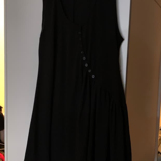 사선 단추 미니 원피스