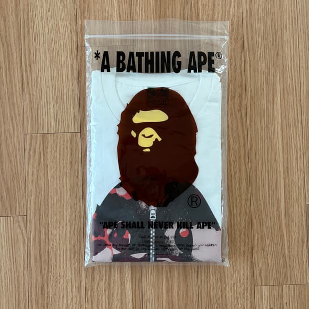 (XL) 베이프 레드카모 샤크 반팔