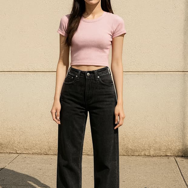 Lee 리 와이드핏 블랙 데님 진_24