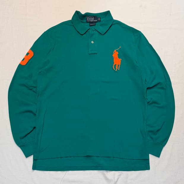 폴로 랄프로렌 롱슬리브 빅포니 카라티 에메랄드 그린