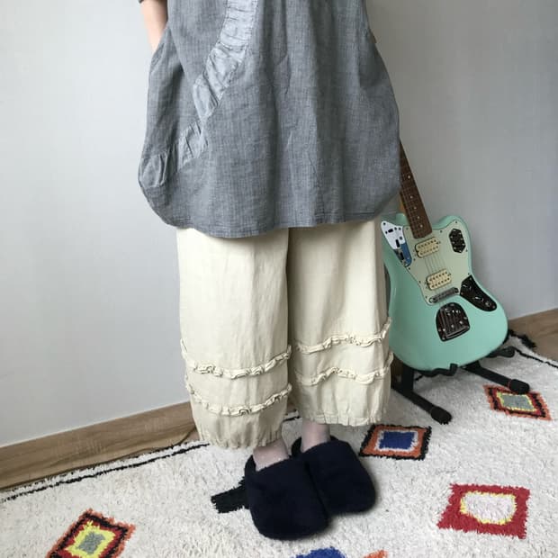 frill cotton pants 