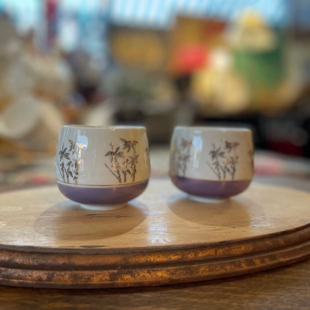 일본 하단 코발트블루 찻잔