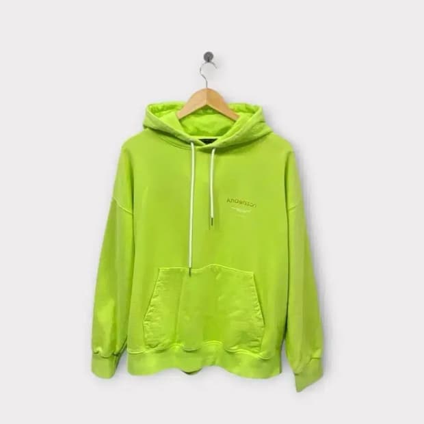 앤더슨벨 시그니처 라임 후디 맨투맨 M