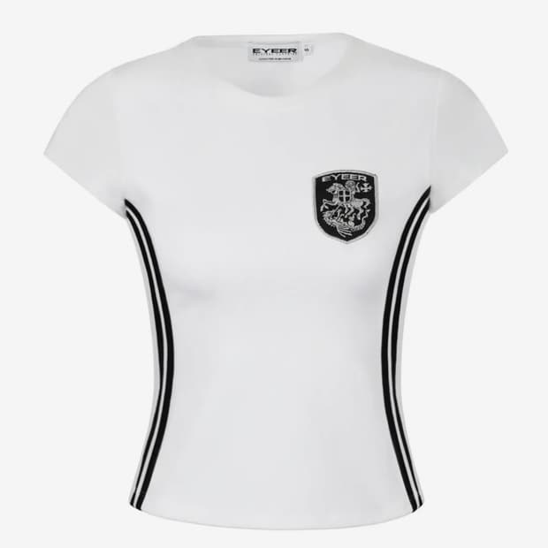 Shield Logo Short Sleeve Top - White