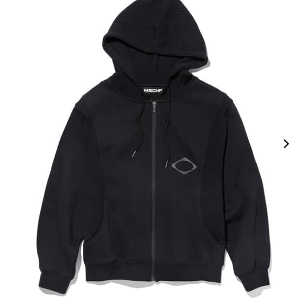 미스치프 와플 후드집업 블랙