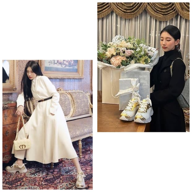 정품)급처명품세탁완료상태좋음!디올 바이브 수지 스니커즈 운동화 골드