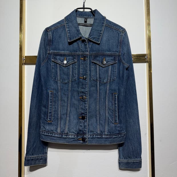 J brand x Theory 프레이드 데님 트러커 자켓 XS