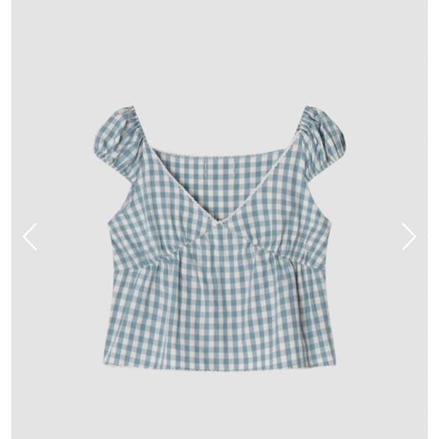 쏘딩키브레드 Sarah Blue check Blouse