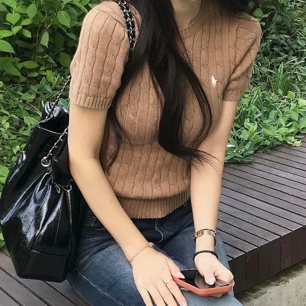 폴로랄프로렌 반팔 니트 베이지